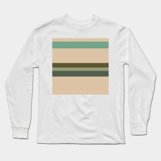 A pretty shape of Camo Green, Beige, Artichoke, Greyish Teal and Ebony stripes. Long Sleeve T-Shirt